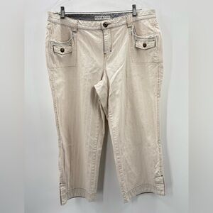 Tommy Hilfiger Cream Striped Capri Pants size 18 100% cotton